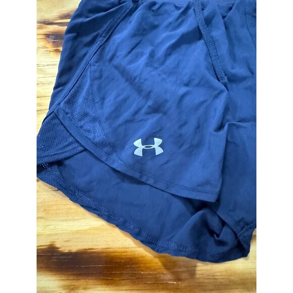 Under Armour Heat Gear Loose Shorts Women’s Size Med Blue Running Sporty Active - Picture 6 of 14